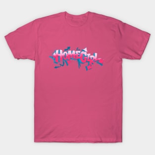 Homegirl Pink Graffiti Urban Street Art Logo T-Shirt